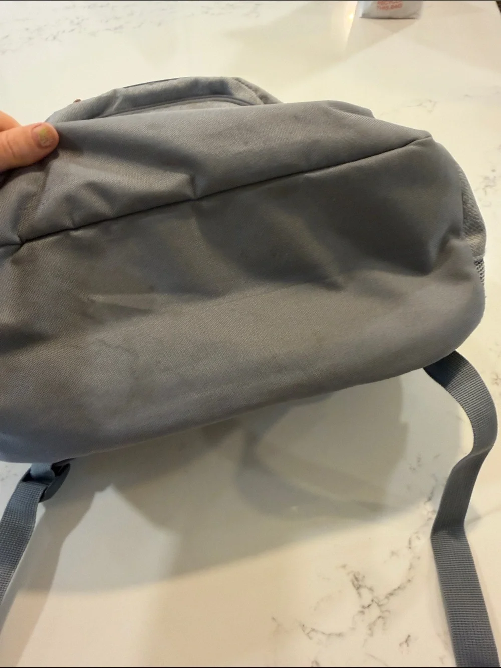 adidas Gray Backpack with Tan Logo Accents